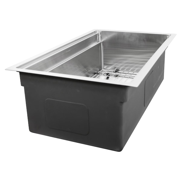Nantucket Sinks 32 Inch Professional Prep Station Small Radius Undermount Stainless Kitchen Sink with Accessories SR-PS-3220-16 - main